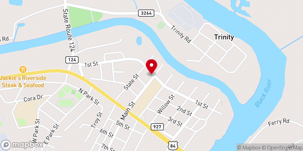 Map showing location of First Pentecostal Church