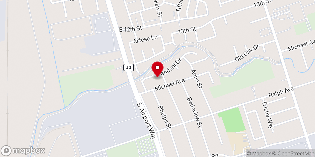 Map showing location of New Hope Church of God in Christ