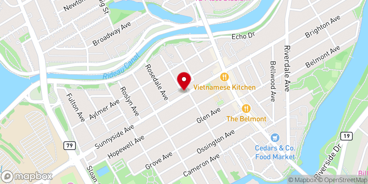 Map showing location of Calvary Fellowship of Ottawa