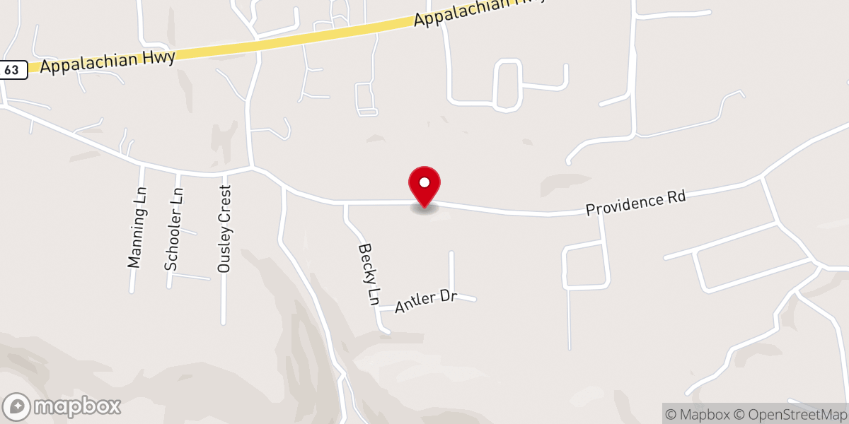 Map showing location of Providence Church