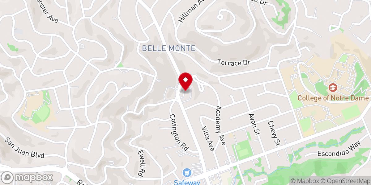 Map showing location of Congregational Church of the Peninsula