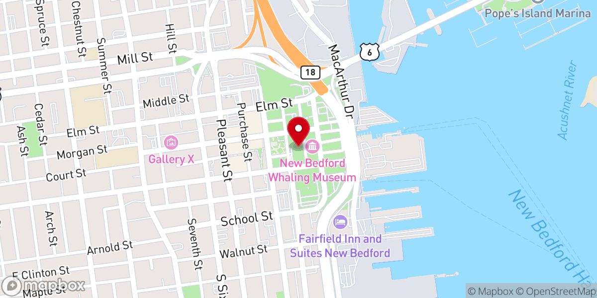 Map showing location of New Bedford Port Society: Seamen’s Bethel and Mariner’s Home