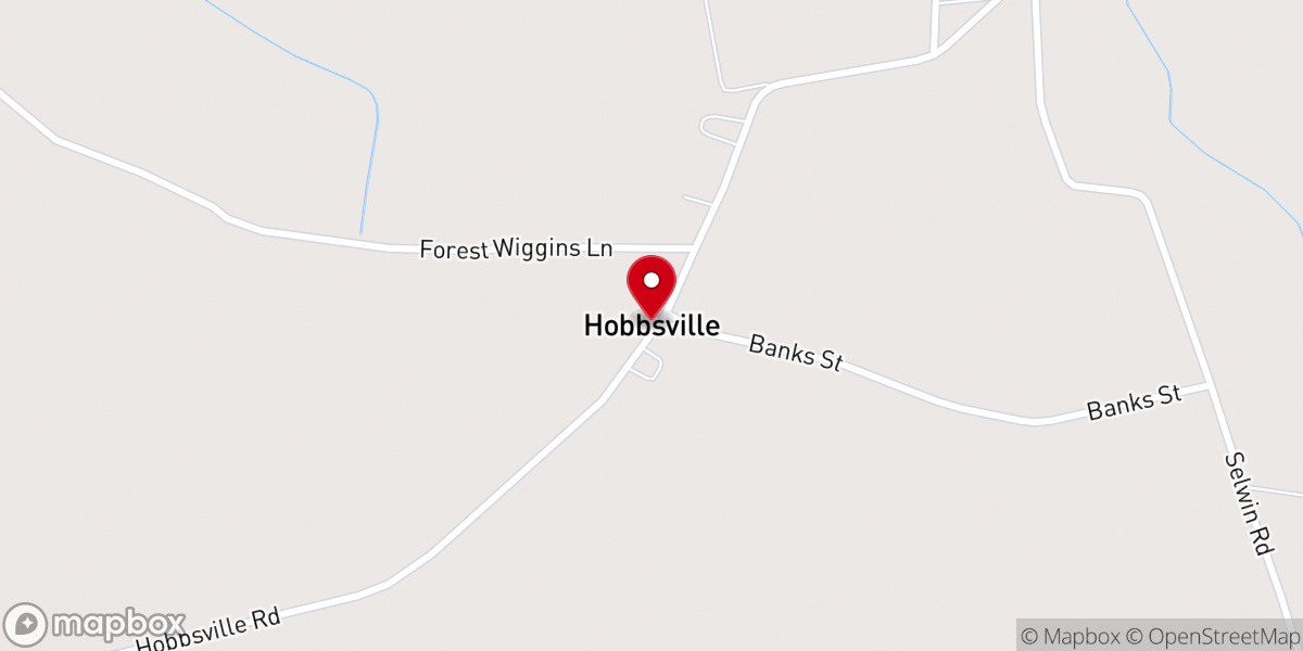 Map showing location of Hobbsville