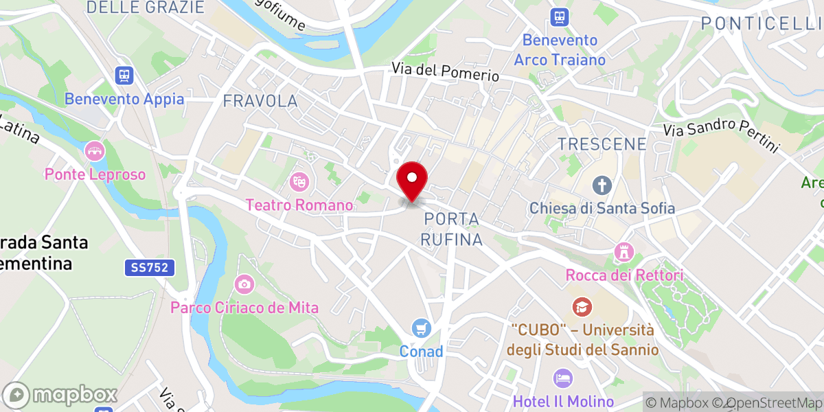 Map showing location of Monastero delle Orsoline