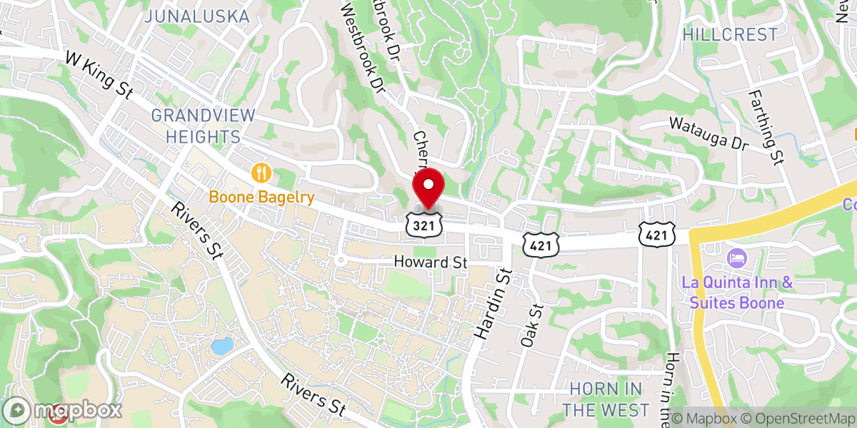 Map showing location of Boone Advent Christian Church