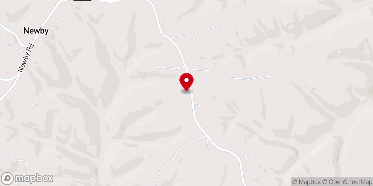 Map showing location of Newby Baptist Church