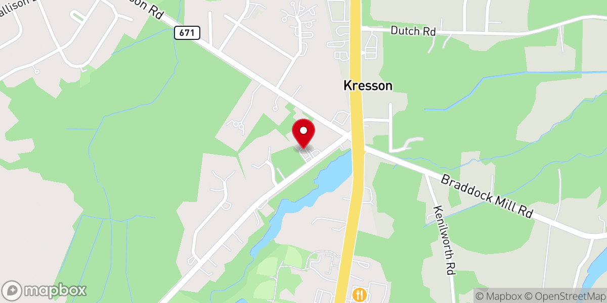 Map showing location of Kresson Bible Church