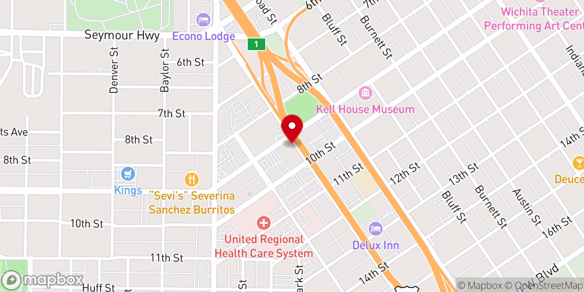 Map showing location of Sacred Heart Catholic Church