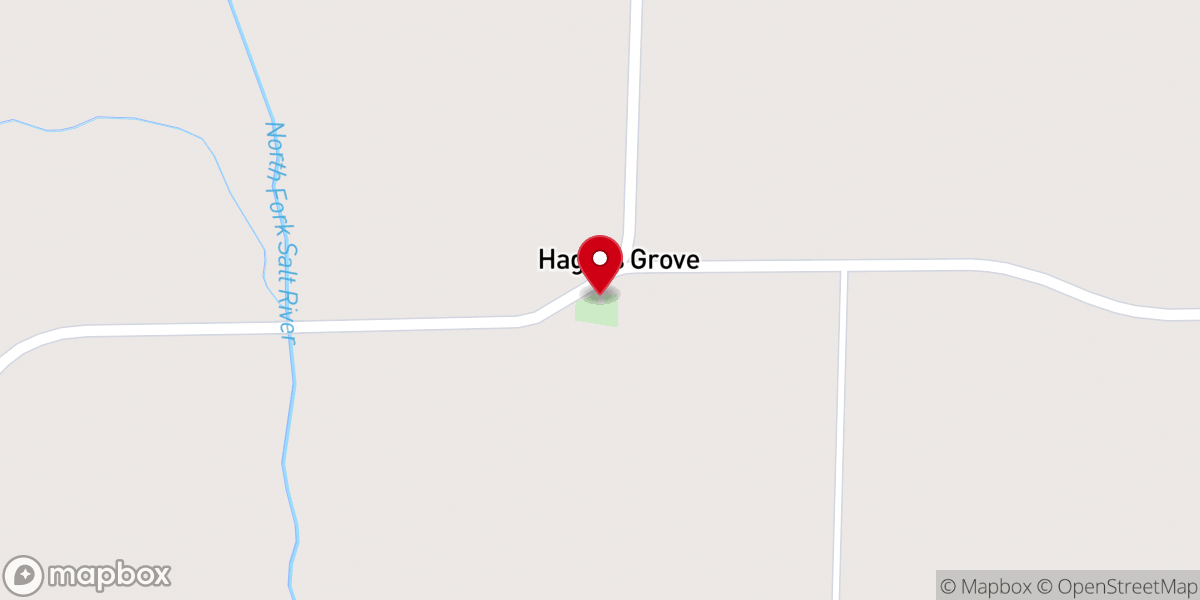 Map showing location of Hagers Grove Church