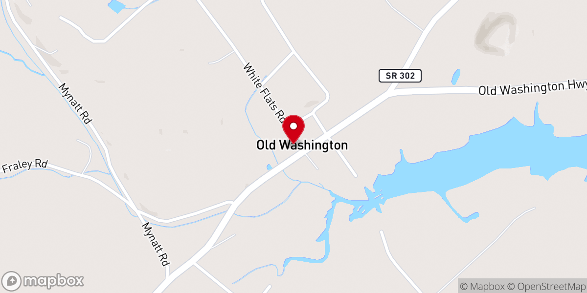Map showing location of Old Washington Baptist Church