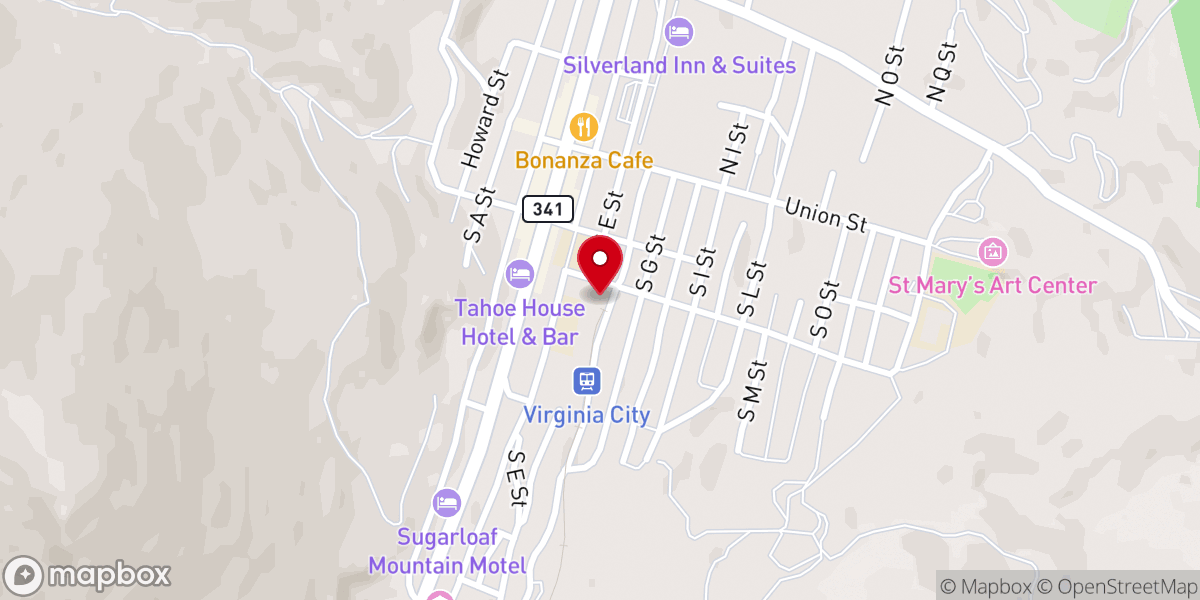 Map showing location of Virginia & Truckee Railroad Company