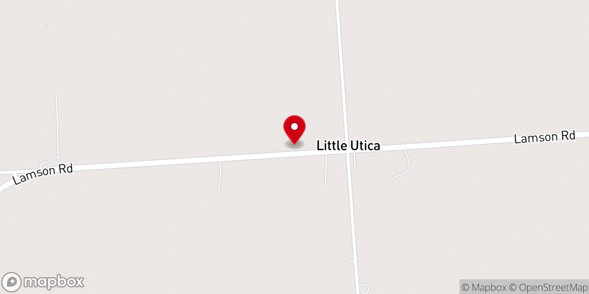 Map showing location of Little Utica Methodist Church