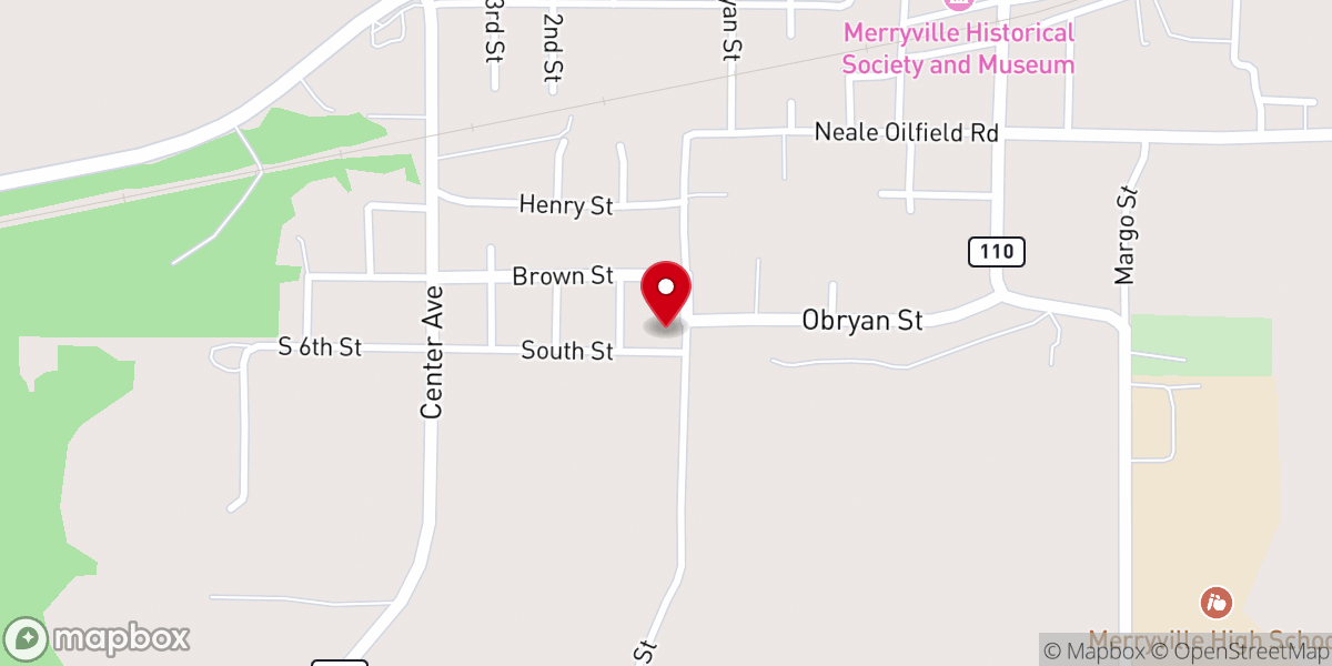 Map showing location of First United Pentecostal Church