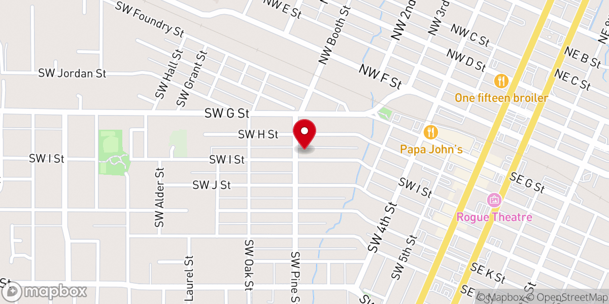 Map showing location of Grants Pass Center for Spiritual Living