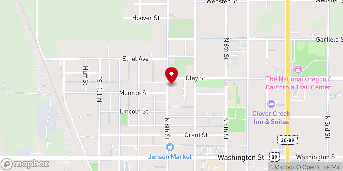 Map showing location of Blessed Sacrament Catholic Church