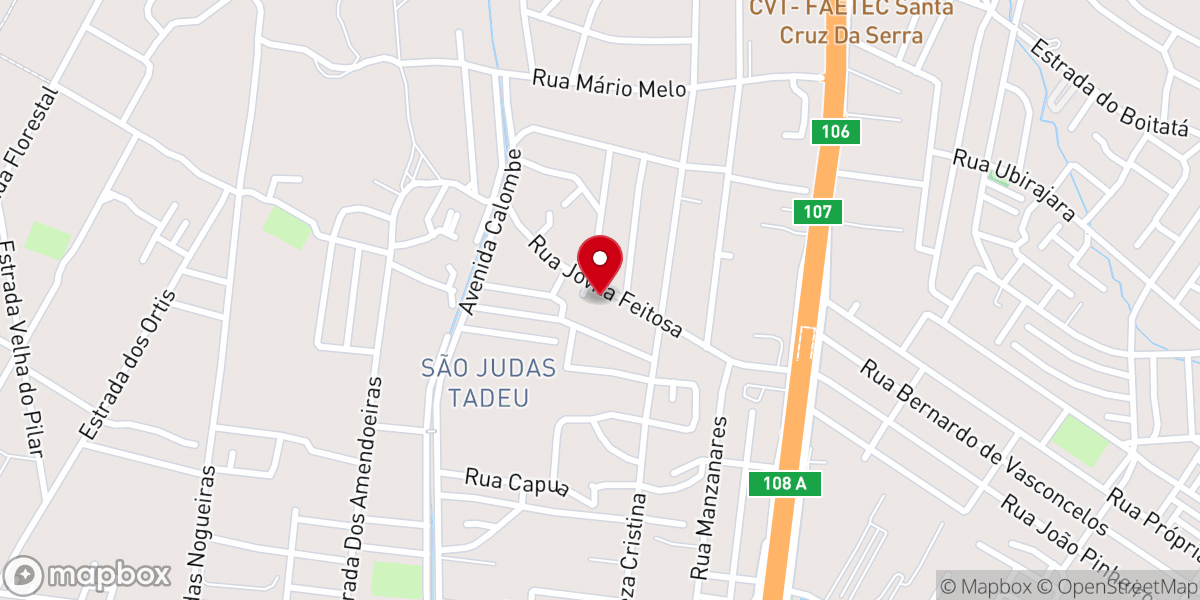 Map showing location of Igreja Batista