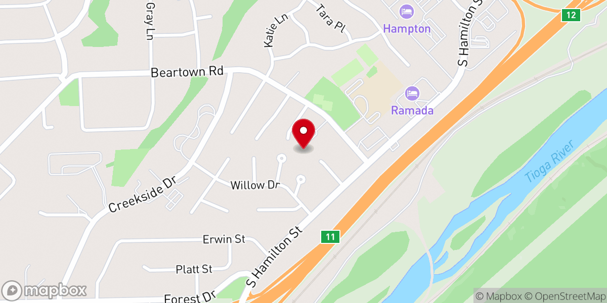 Map showing location of Erwin Valley Christian