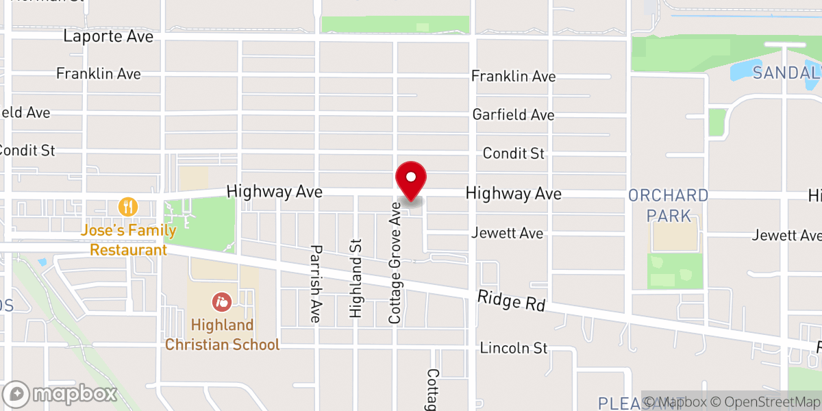 Map showing location of Hegewisch Baptist Church