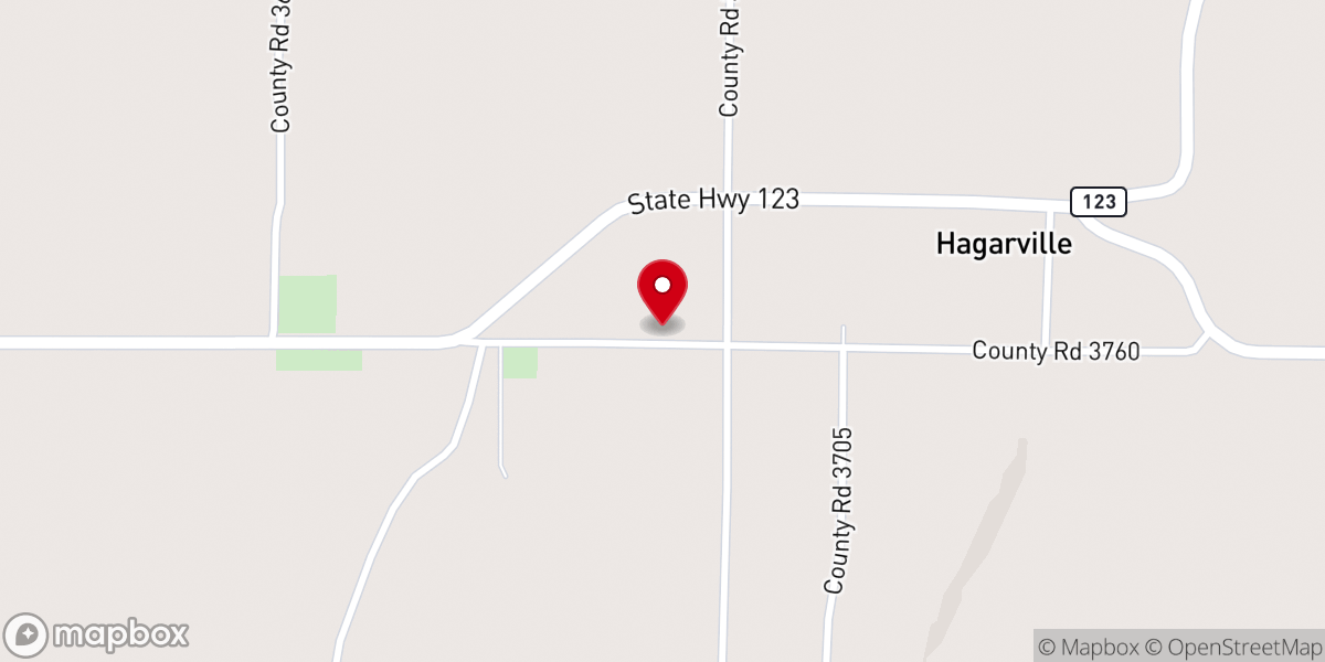 Map showing location of Hagarville Baptist Church
