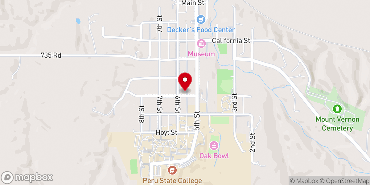 Map showing location of Peru Community Church