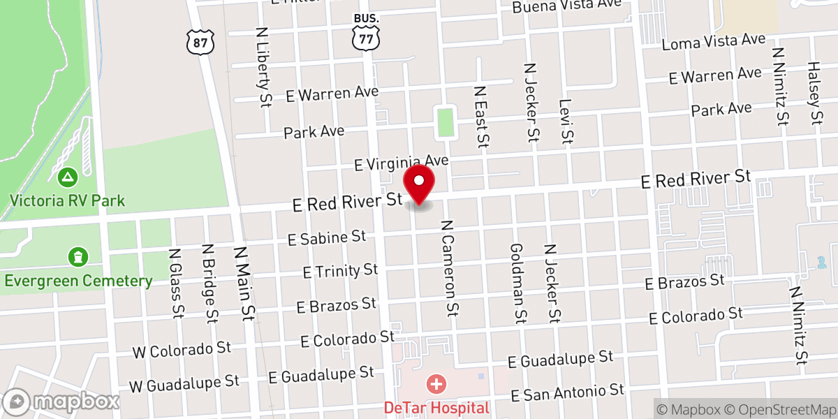 Map showing location of Primera Iglesia Bautista