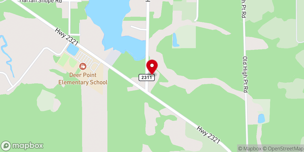 Map showing location of First Baptist Church Of Deerpoint Lake