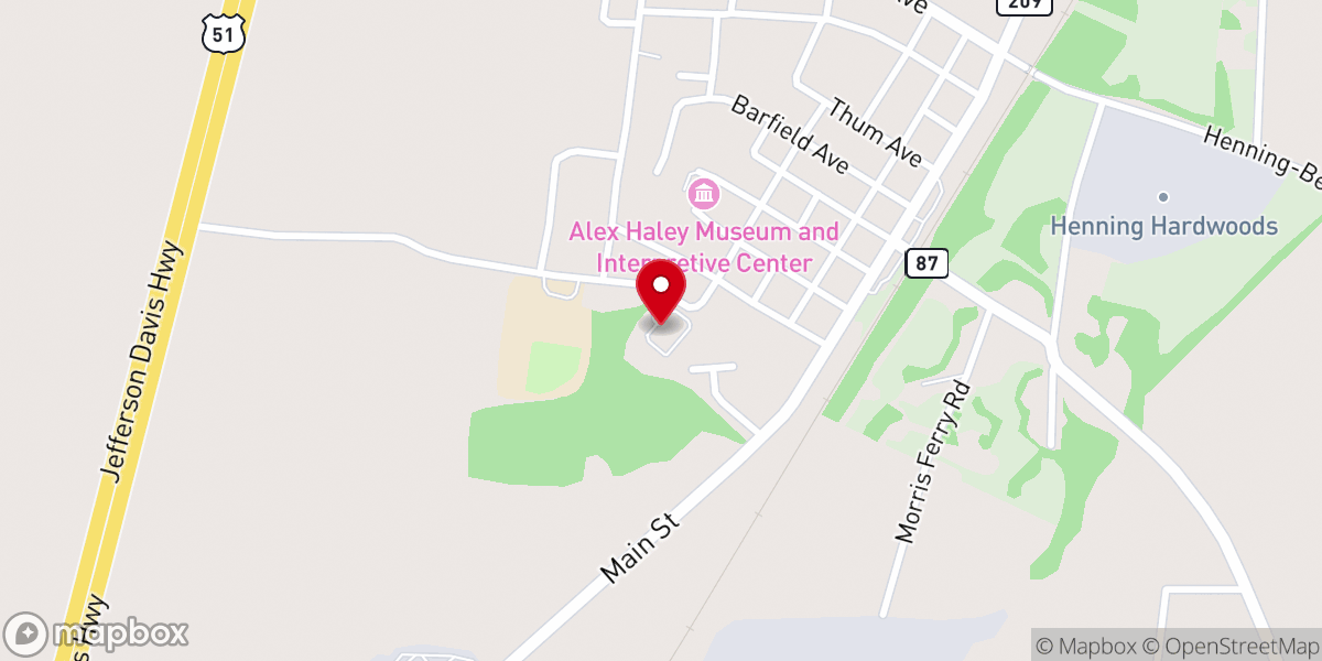 Map showing location of Center Point Apartments