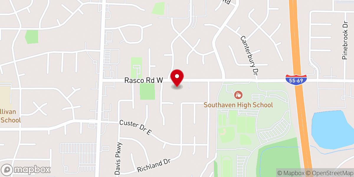 Map showing location of New Fellowship Baptist Church