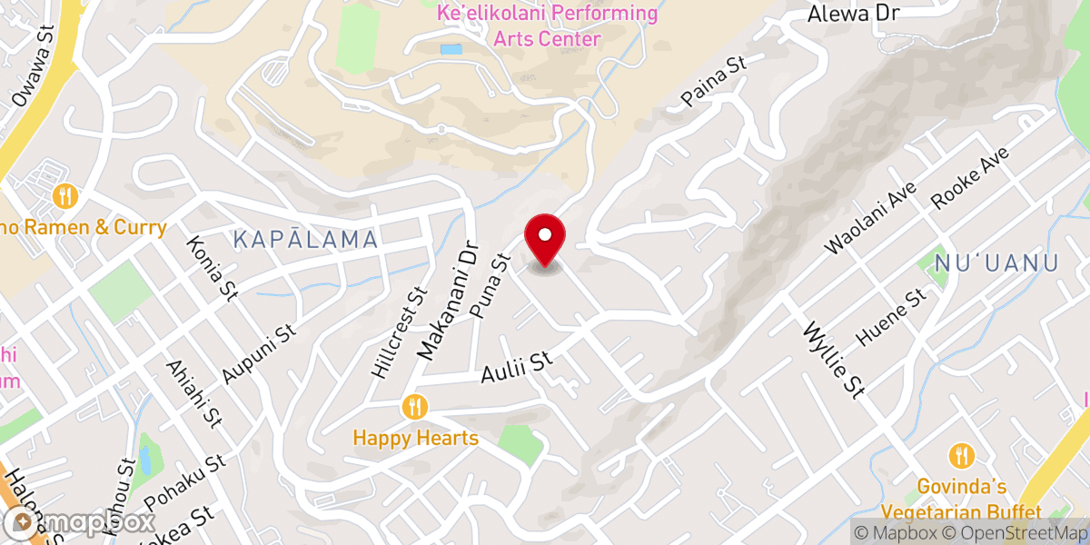 Map showing location of Saint Mark Coptic Orthodox Church of Honolulu