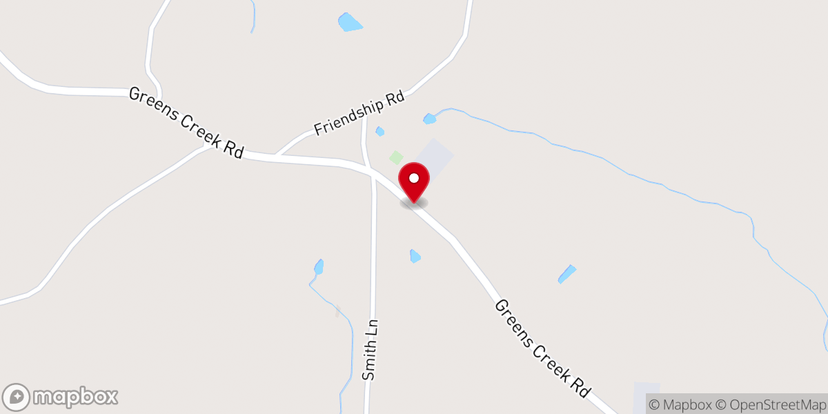 Map showing location of Friendship Baptist Church