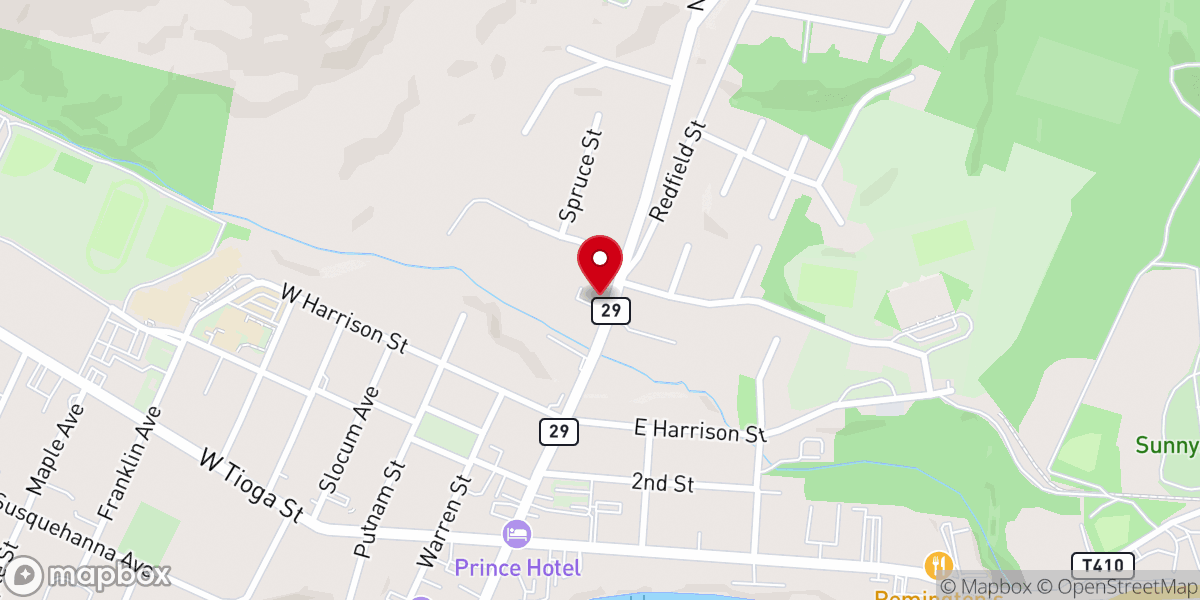Map showing location of Assembly of God Church