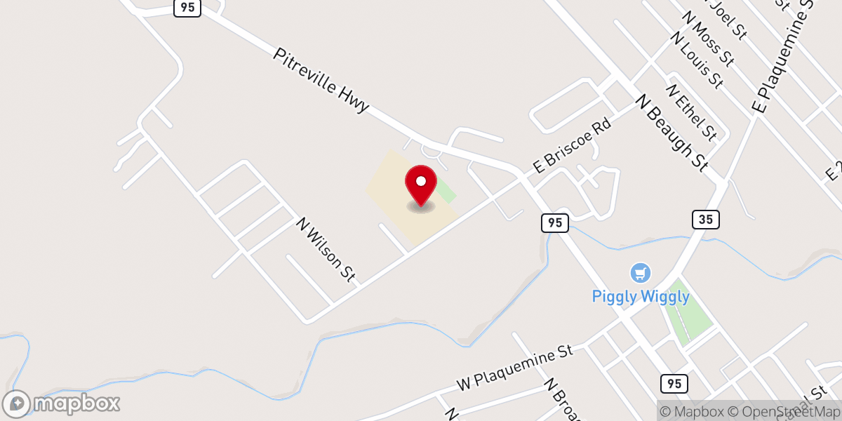 Map showing location of Church Point Middle School