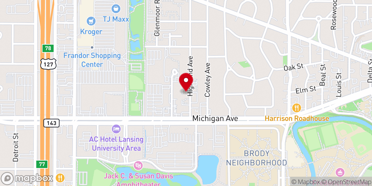 Map showing location of Korean New Hope Baptist Church