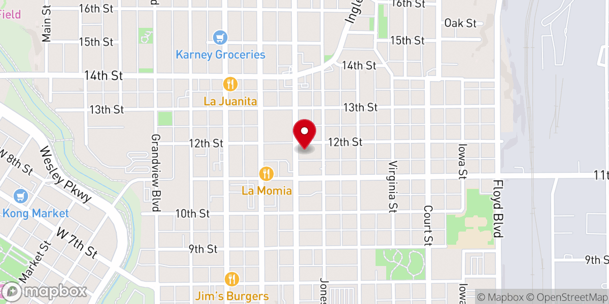 Map showing location of Trinity Lutheran Church- ELCA