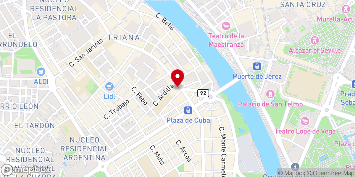 Map showing location of Templo San Vicente De Paul