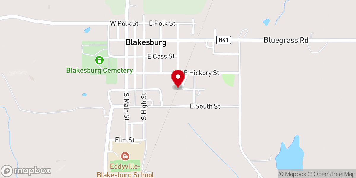 Map showing location of Blakesburg