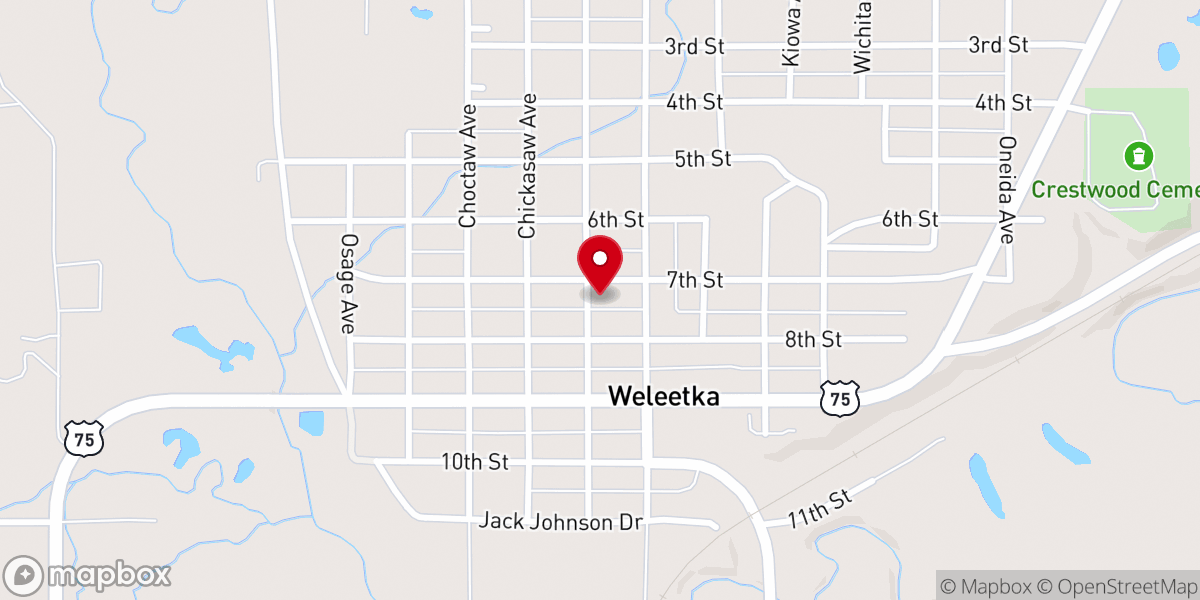 Map showing location of First Baptist Church