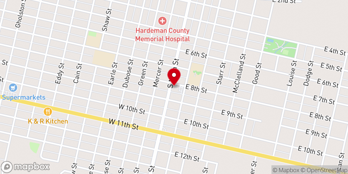 Map showing location of Church of Christ