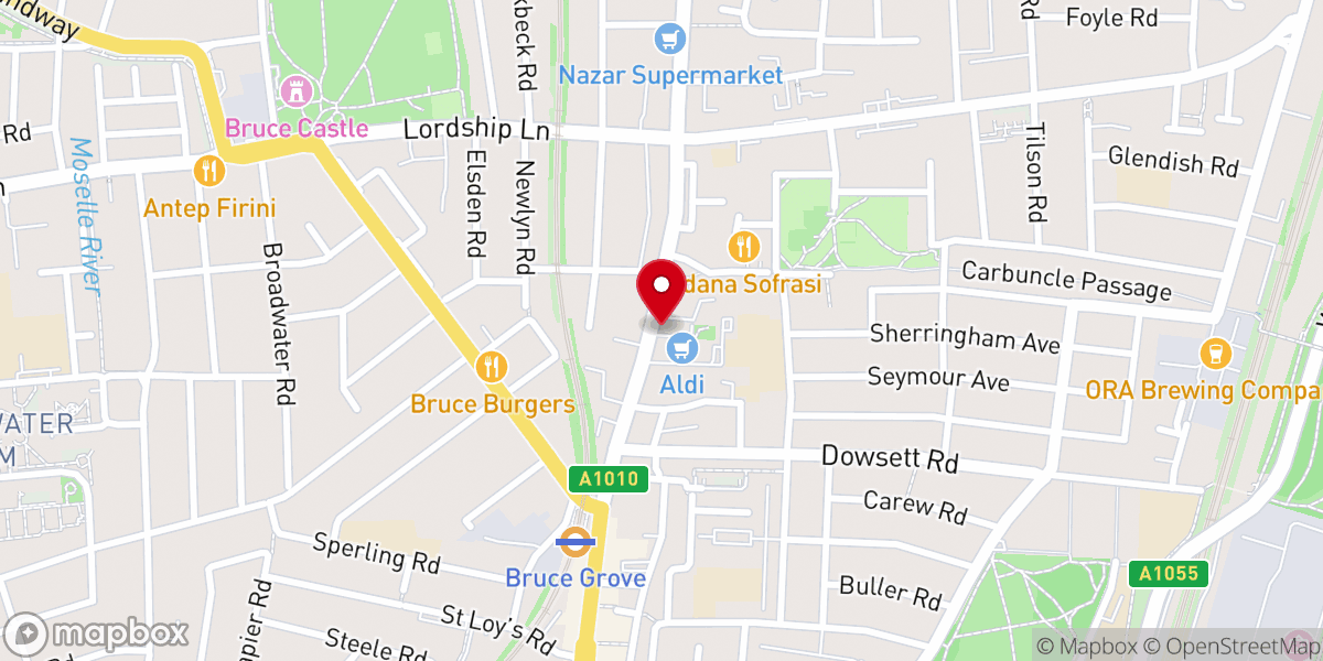Map showing location of Tottenham Quaker Meeting House