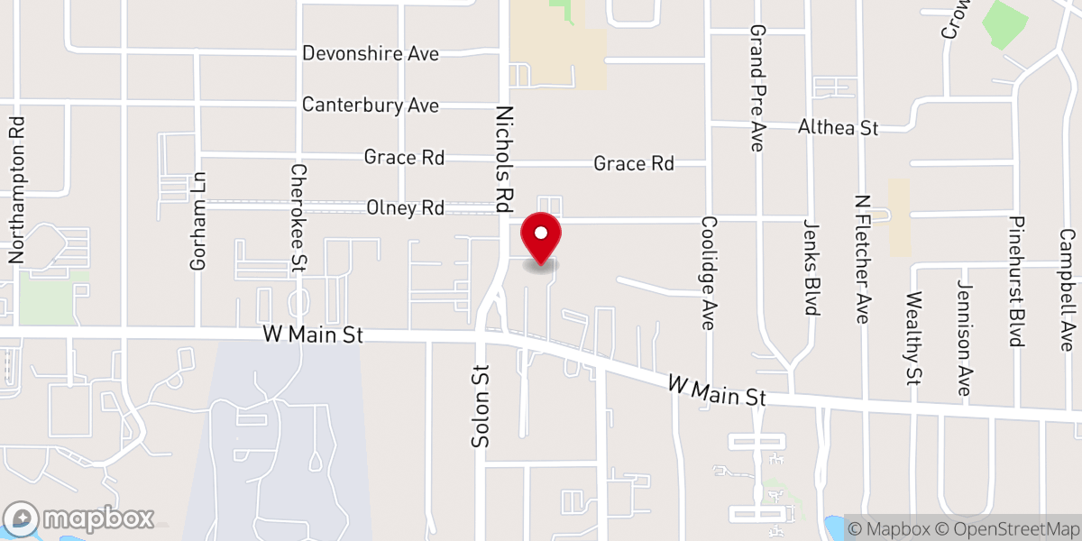 Map showing location of Westwood United Methodist Church