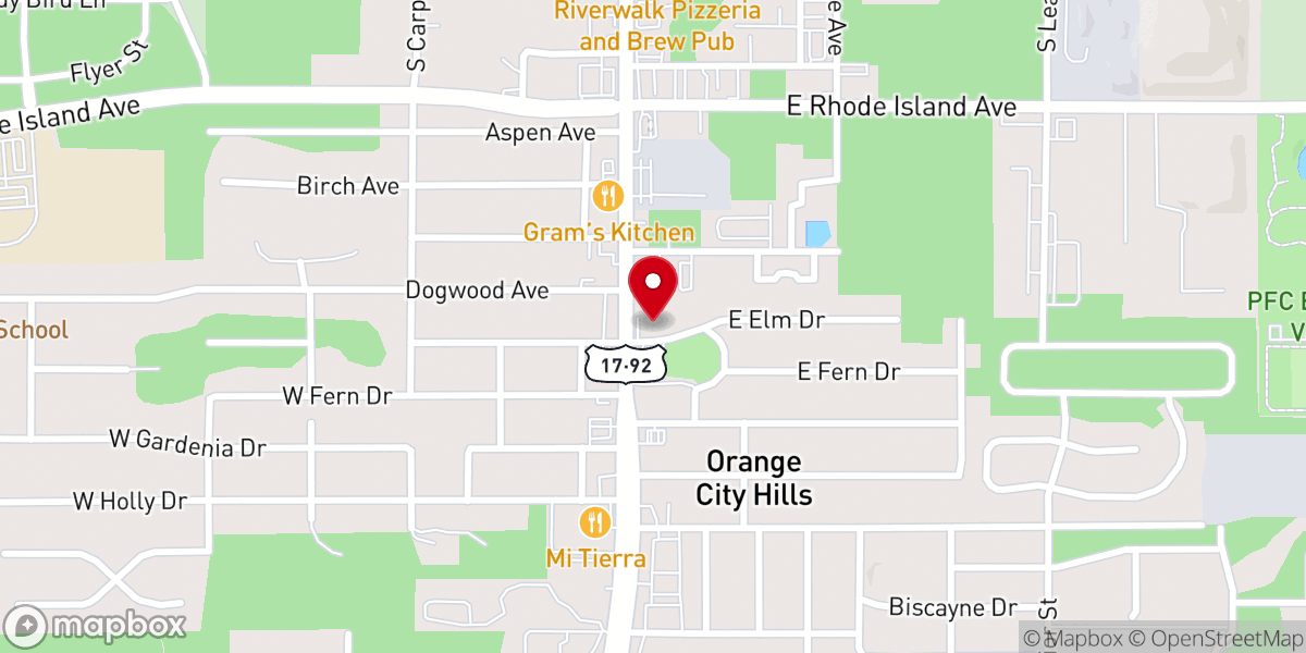 Map showing location of Victory Chapel Orange City