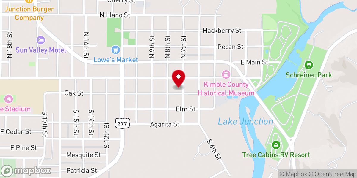 Map showing location of St. Theresa Catholic Church