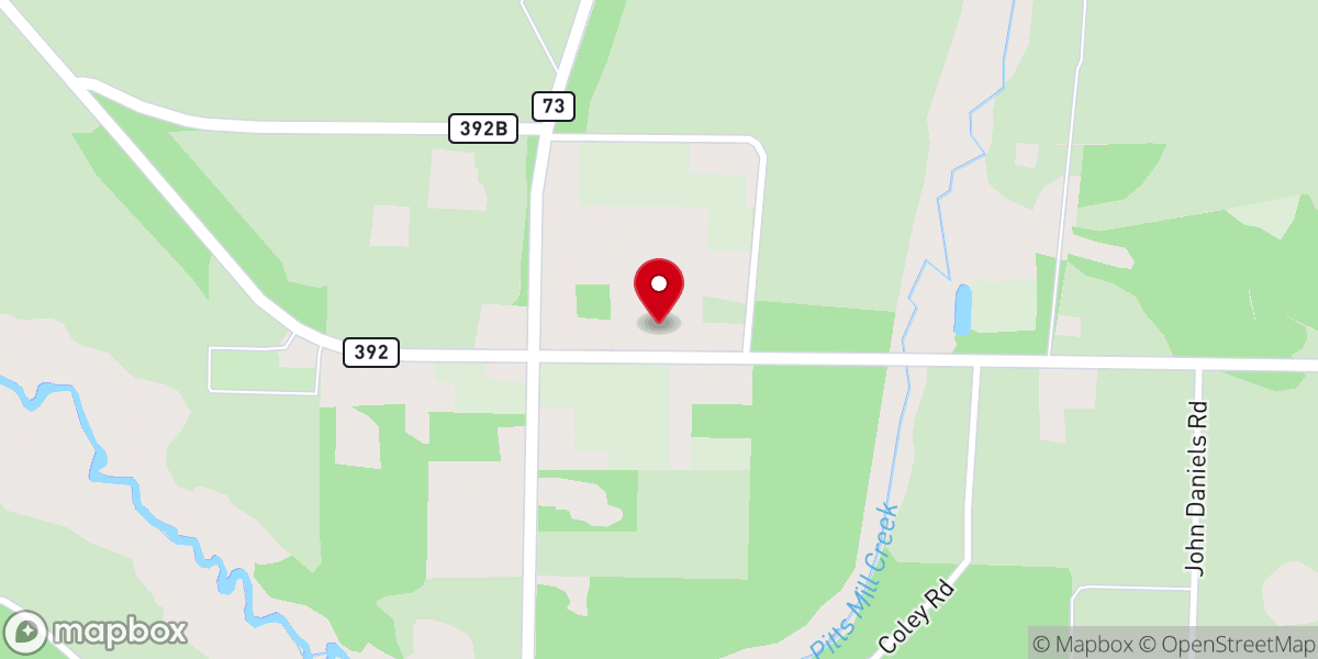 Map showing location of Kinard Community Holiness Church