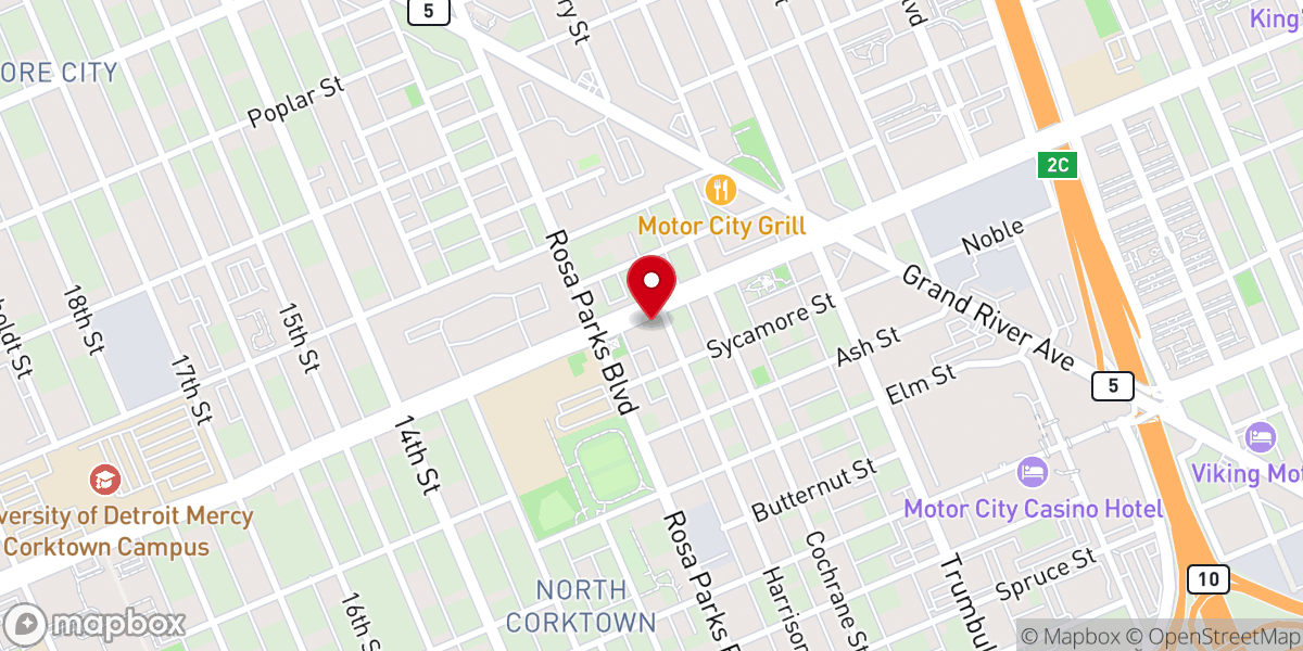 Map showing location of Ammunition Youth Ministry