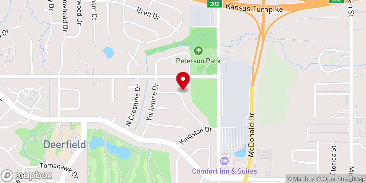 Map showing location of Lawrence Heights Christian Church