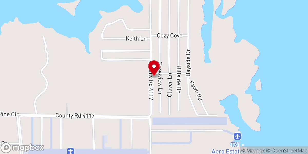 Map showing location of Hilltop Baptist Church