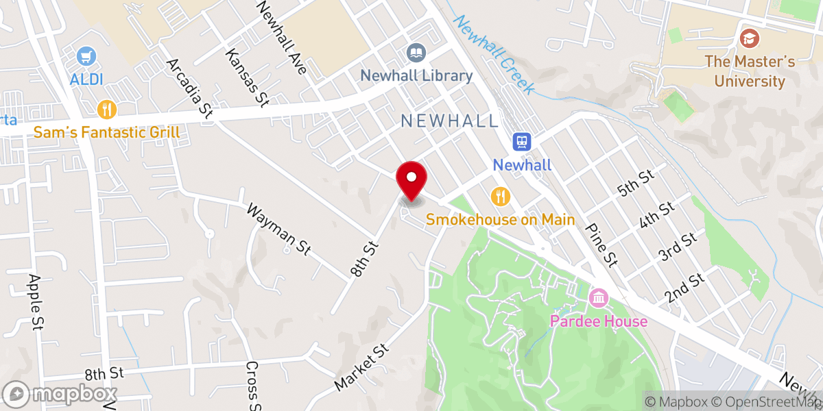 Map showing location of First Presbyterian Church Of Newhall