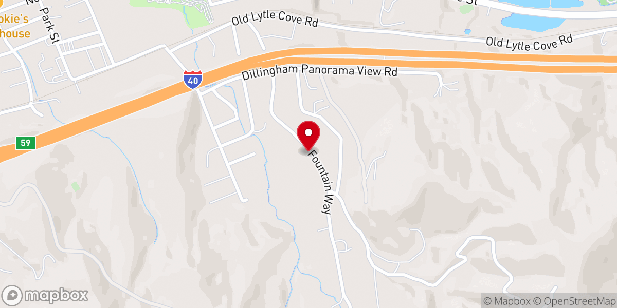Map showing location of Swannanoa Heights Baptist Church