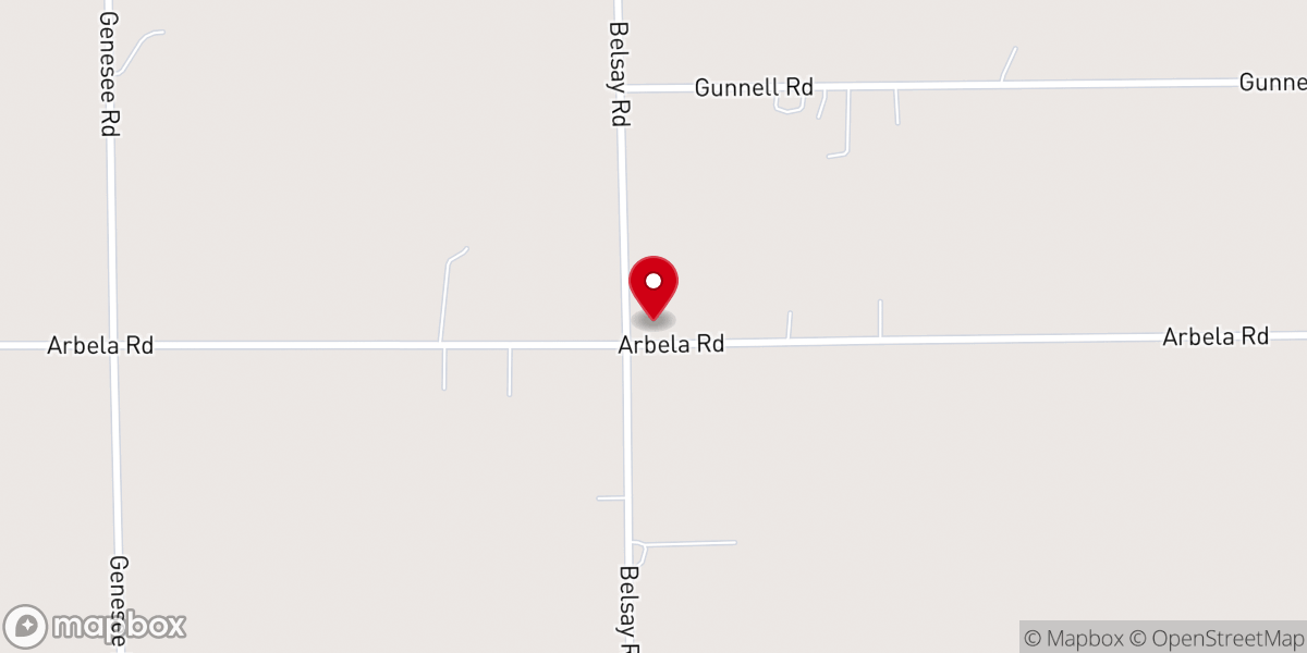 Map showing location of East Arbela Church of Christ