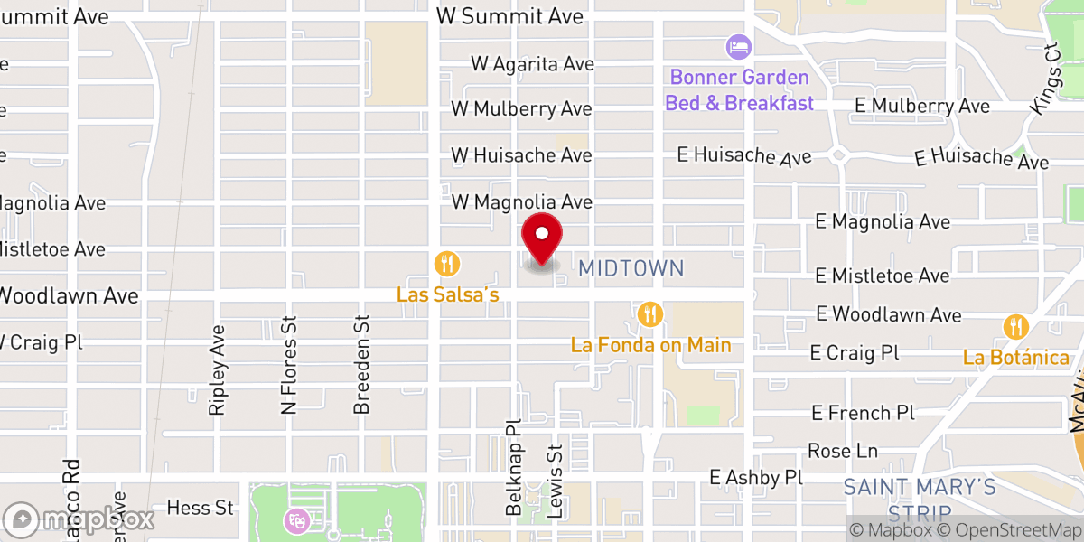 Map showing location of Laurel Heights United Methodist Church